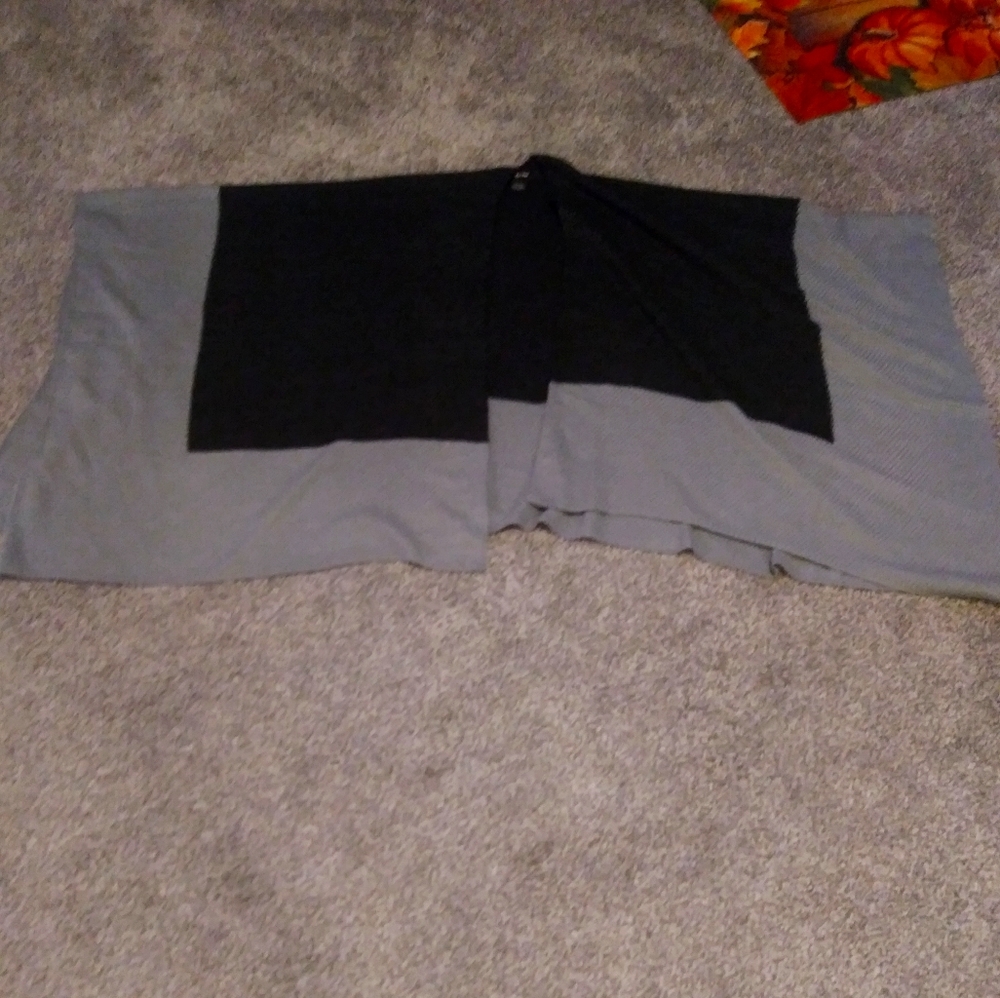 Two- tone grey poncho